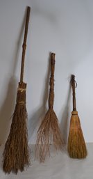 Three Little Witches... Three Natural Brooms... Come Fly With Me Come Fly Let's Fly Away