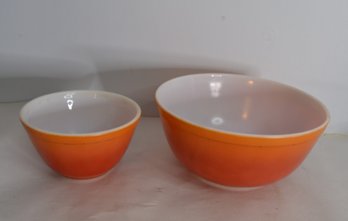 Vintage Orange Pyrex Bowls