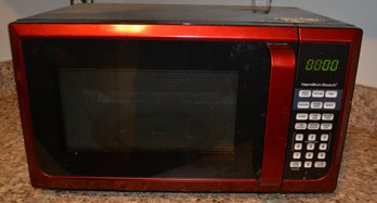 Metallic Red Hamilton Beach Microwave