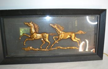 Running Free Framed Dimensional Horses In Shadow Box