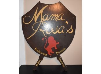 Mama Rosa Italian -American Pizzeria Wooden Coat Of Arms-Like Sign