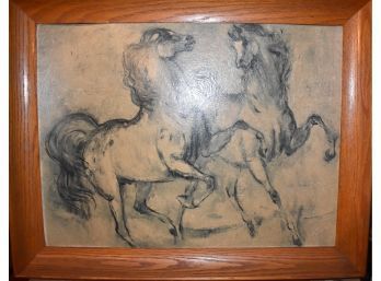Framed Painting Of Horses