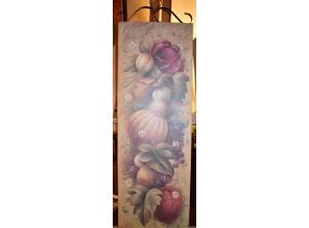 Wall Art With An Assorted Pumpkins And Metal Scrollwork At Top