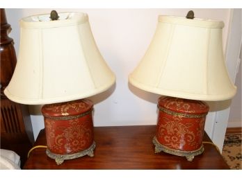 Nice Pair Of Metal Table Lamps