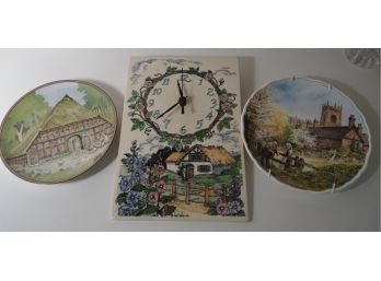 Perfect For The Cottage Clock & Plates