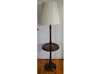 Wood Floor Lamp With Table Surface