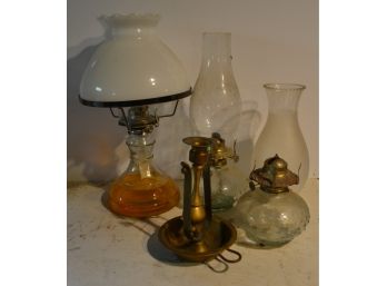 Vintage Oil Lamps & Candlestick