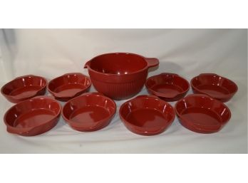 I'm Seeing RED - Mixing Batter Bowl And Set Of Eight Dishes