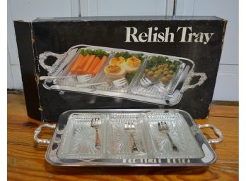 Silver Plate Relish Serving Tray