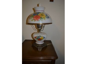 Glass Floral Table Lamp