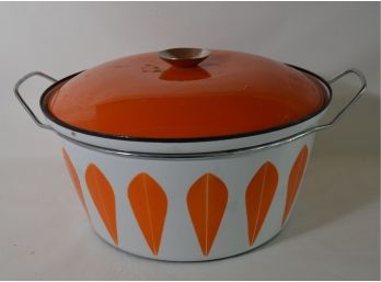 Vintage Catherine Holm Norway Mid-century Modern Enamelware Pot