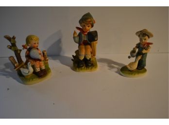 Royal Crown Boy With Goose, 400 Girl With Goose & Erich Staffer Little Photographer Figurines