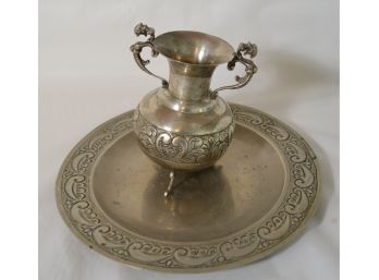 Silver Platter And Vessel