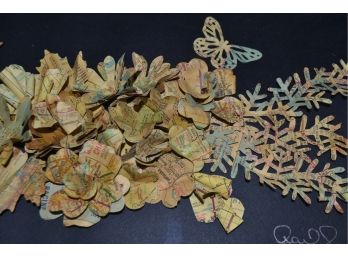 Pair Of Paper Mache Flower Art Pieces