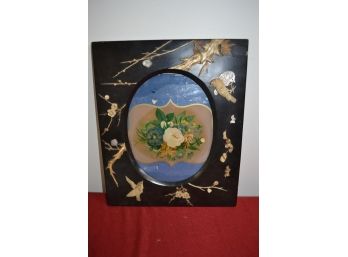 3D  Abalone Song Bird Frame With Flora Picture