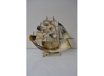 Handcrafted Out Of Water Buffalo Horn Ship