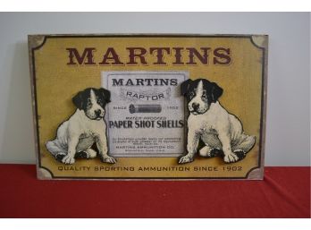 Vintage Wooden 3D Martins Ammunition Advertising Sign