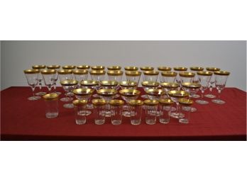 Gold Rimmed Tiffin-Minton  Glassware Set