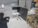 Shale, Grey, 4 Drawer, 1 Door Credenza, Buffet, Leather Handles, Bludot - New Old Stock - Modlivin - Gus