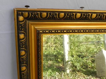 Large Beveled Glass Mirror With Gold Egg And Dart Frame - 32.5 X 33 X 1.25 - Heavy - Sunroom