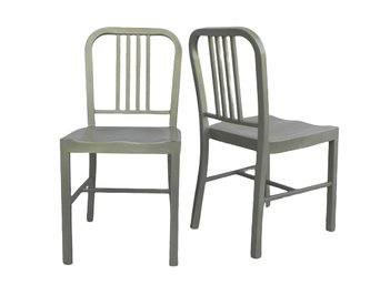 Emeco Reproduction Single (1) Chair, Industrial, Navy, Total Of  3 Available - Steel Construction,  Boho, WWII