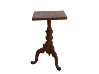 Victorian American Walnut Plant Stand, Lamp Stand - Cherry ? - 24 Inches Tall, Top Is 14 Inches Square