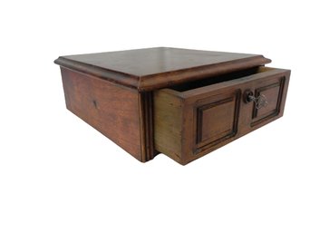 Victorian Wooden Chest, Trinket Box, Skeleton Key Lock - Pull Out Drawer, Walnut ? Eastlake Furniture ? 1880s