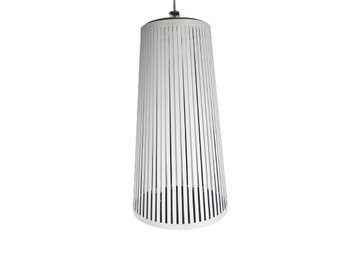 Pablo Designs, 24 Inch 'Solis' Carmine Deganello White Ribbon Hanging Lamp Pendant Ceiling Mount
