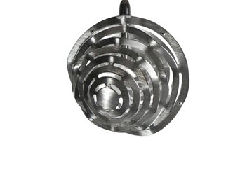 Eurofase Small Pendant Lamp - Brushed Steel Look - 7 Inches Oblong Round - Chrome Ceiling Mount