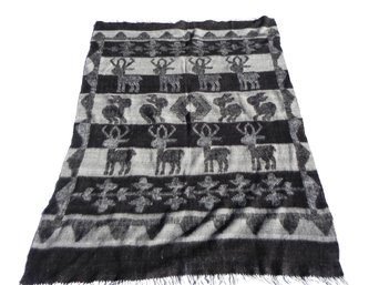 Wool Blanket 'throw' Made By Artisans From Momostenango, Guatemala, Rabbits, Deer 59 X 81 - Really Warm