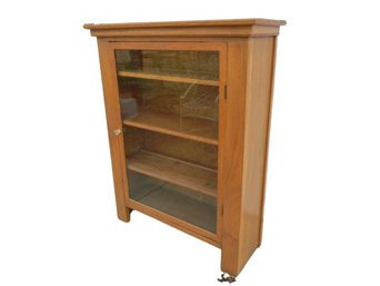 Vintage Pine Kitchen Display Cabinet, Hang On Wall, Set On Base Cabinet ? Large 43.25 X 34.5 X 12 , 4 Shelves