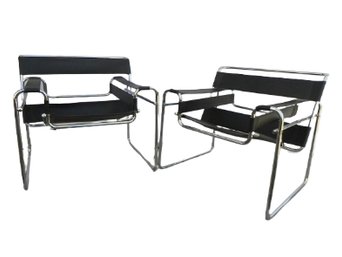 2 - Pair - Reproduction Vassily Chair, Originally By Marcel Breuer, International Style, Italian Design