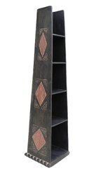 Native American Arts And Crafts Style Bookshelf Tower Modern Indian Motif - In Sunroom