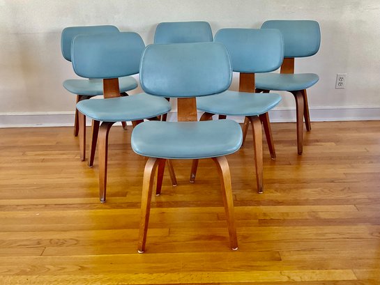 Set Of 6 Mid Century Bentwood Chairs