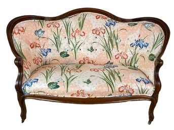 Victorian Mahogany Upholstered  Parlor Sofa