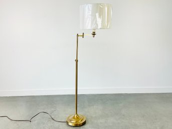 A Vintage Brass Swing Arm Floor Lamp