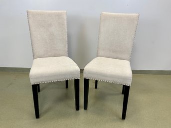 A Pair Of Contemporary Upholstered Dining Chairs
