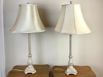 Pair Of Painted Metal Table Lamps