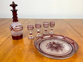 Handblown Glass Cordial Set (6 Pieces)