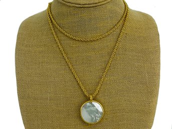 A Mother Of Pearl And Horse Medallion Necklace By Julie Vos