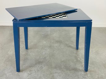 A Blue Lacquered Versatile Game Table