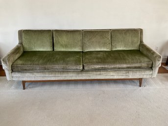 Extra Long Sleek Mid Century  Couch With Original Fabric