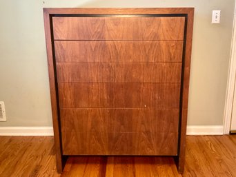 Mid Century Walnut Tall Chest Of Drawers