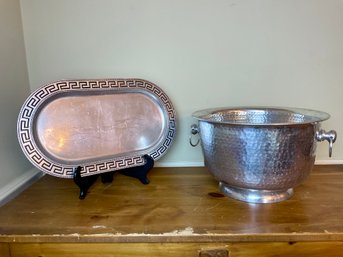 A Beverage Tub And Oval Platter