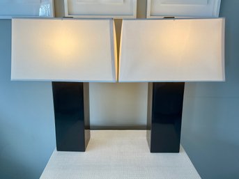 A Pair Of Modern Ceramic Lamps