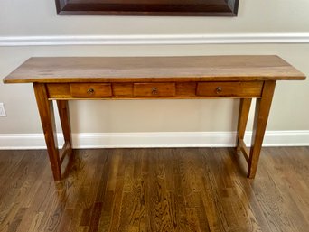 Hewed Wood Console Table
