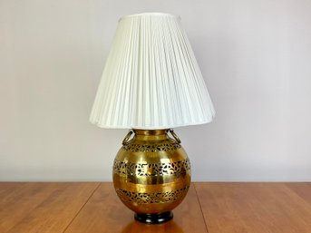 Pierced Brass Table Lamp