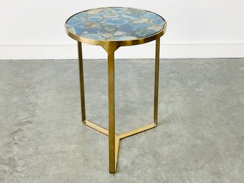A Blue Agate Accent Table