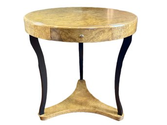 Biedermeier Style Burl Wood Side Table, (1 Of 2)