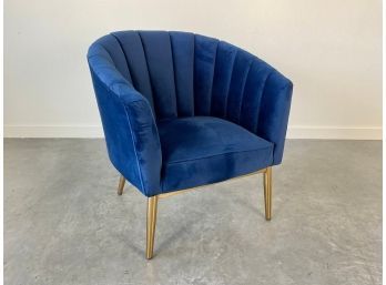 A Navy Channel Back Chair